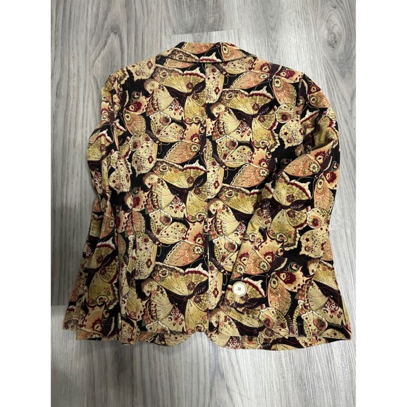 Bamboo Traders Petite Butterfly Print Corduroy Blazer Jacket Women PL - Picture 7 of 7